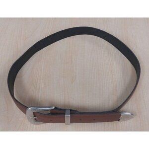 Genuine‎ Leather Casual Women's Belt Brown with Silver Buckle - 32"